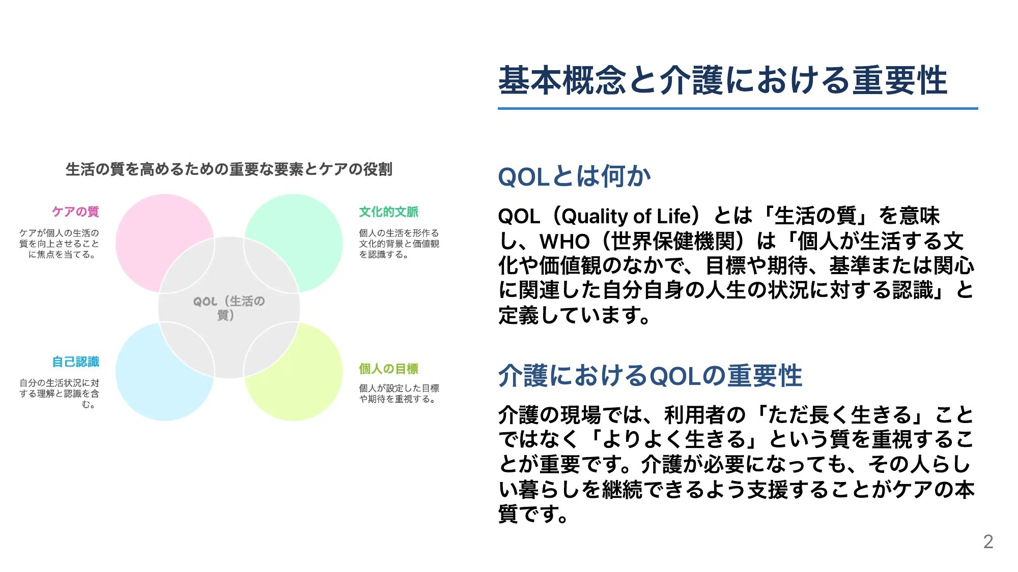 QOLとは“生活の質”