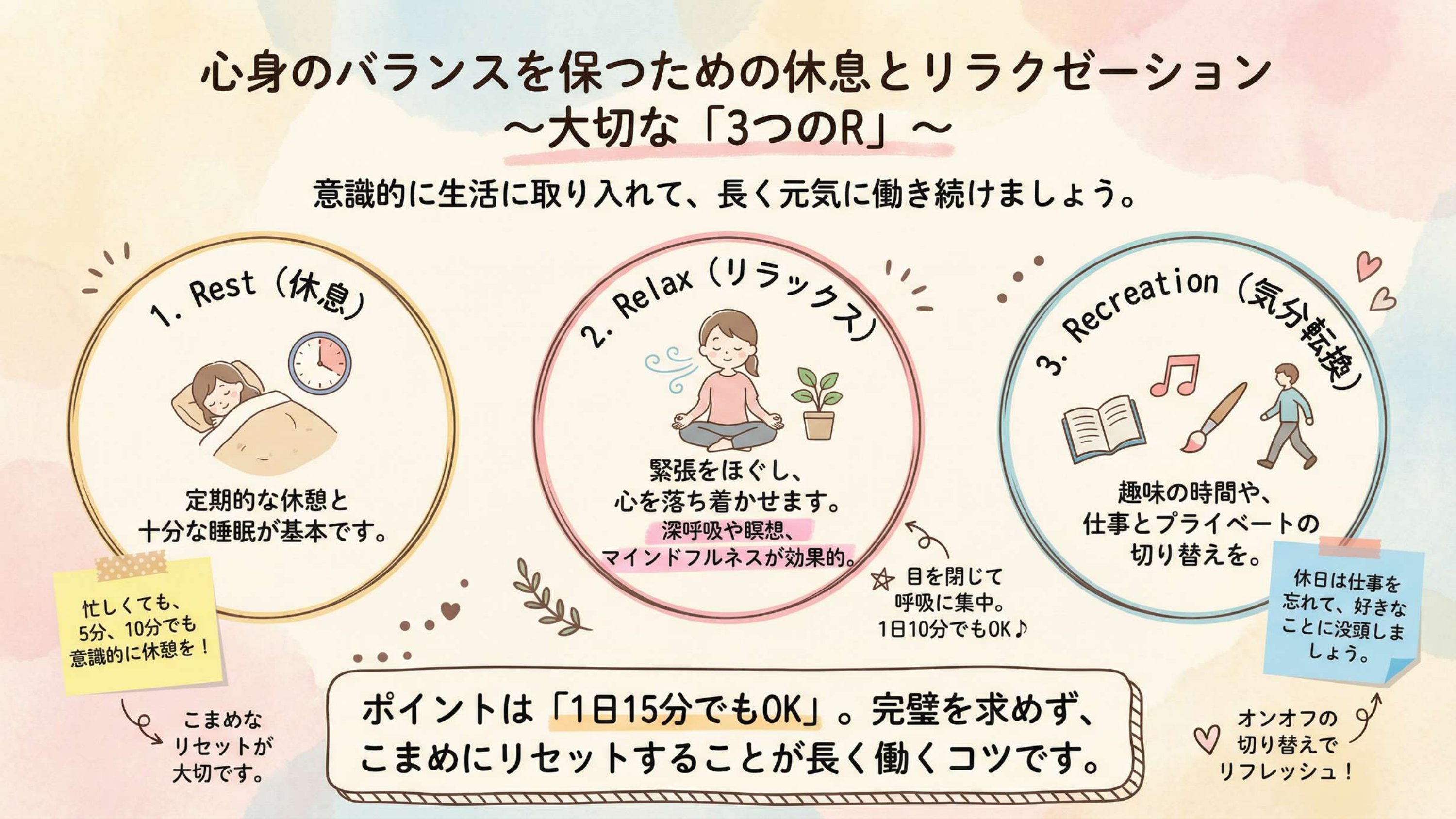 心身を守る“3つのR”——こまめにリセット