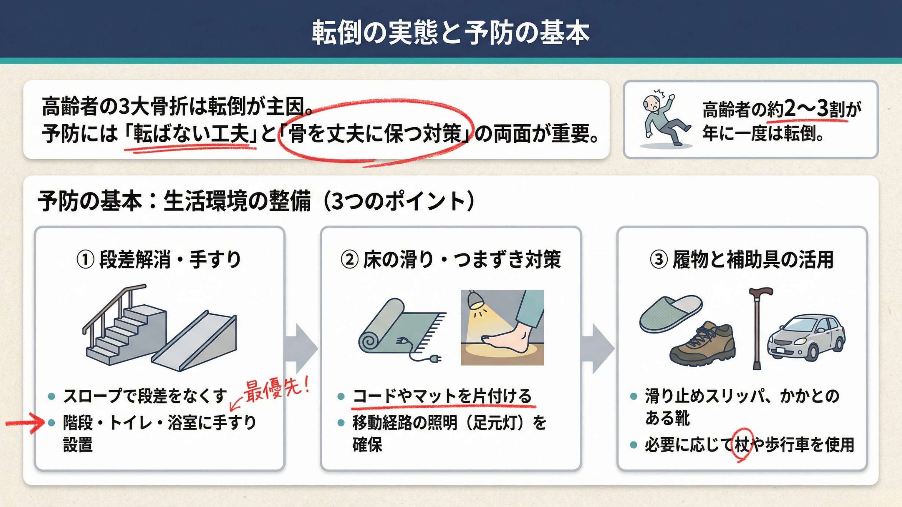 転ばせない——生活環境の整備